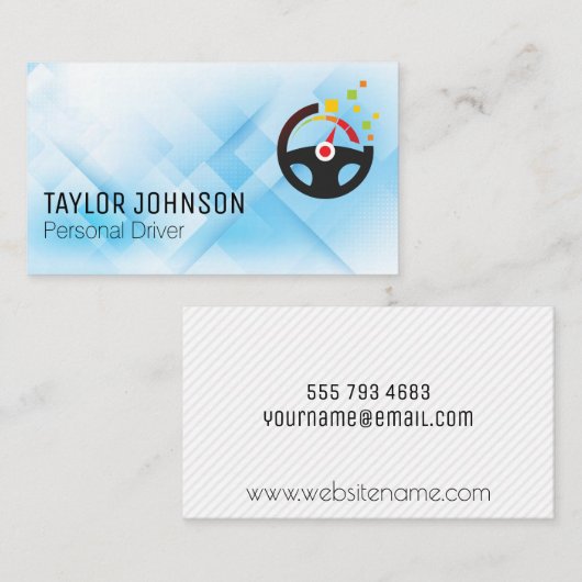 SteeringWheelデジタルロゴ |宅配便 名刺 (正面/裏面)