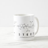Steevyペプチド名mug コーヒーマグカップ (正面右)