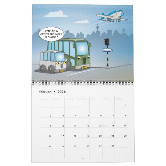 Stef’s cartoon kalender カレンダー (2月 2026)