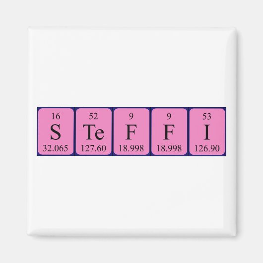 Steffi周期表名磁石 マグネット (正面)