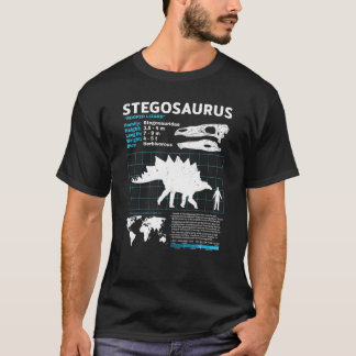 Stegosaurusファクトシート恐竜の事実 Tシャツ