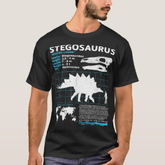 Stegosaurusファクトシート恐竜の事実 Tシャツ