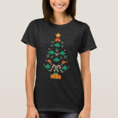 Stegosaurus Dinosaur Christmas Tree Xmas Long Slee Tシャツ (正面)