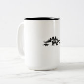 Stegosaurus Dinosaur Momママの母の日のギフト ツートーンマグカップ (正面左)
