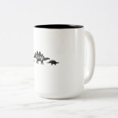 Stegosaurus Dinosaur Momママの母の日のギフト ツートーンマグカップ (正面右)