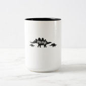 Stegosaurus Dinosaur Momママの母の日のギフト ツートーンマグカップ (中央)
