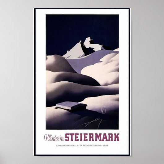 Steiermark Alpine Mountain Vintage Travelポスター ポスター (正面)