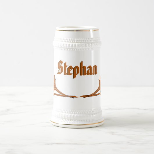 Stein - リーフィーコーナーブラケットと名前 ビールジョッキ (中央)