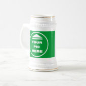 Stein Mug – 画像を白と金ゴールドで追加 ビールジョッキ (正面左)