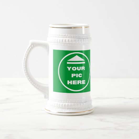 Stein Mug – 画像を白と金ゴールドで追加 ビールジョッキ (左)