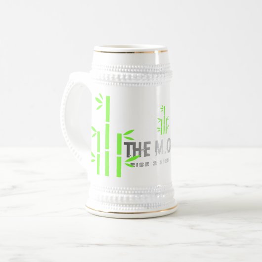 Stein Mug(White/Gold) ビールジョッキ (正面左)