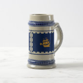Stein Mug with Flag of Quebec City, Canada ビールジョッキ (正面右)