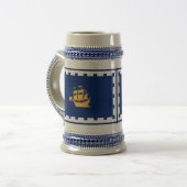 Stein Mug with Flag of Quebec City, Canada ビールジョッキ (正面左)
