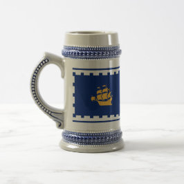 Stein Mug with Flag of Quebec City, Canada ビールジョッキ
