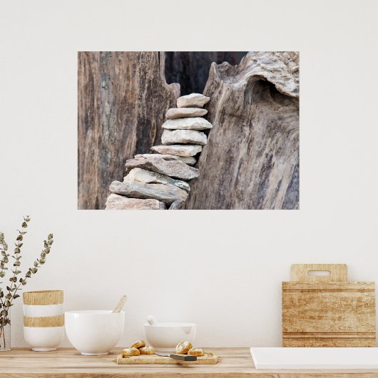 Stein und Holz (vertikal) ポスター (キッチン)