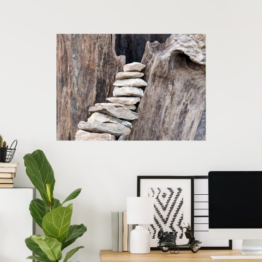 Stein und Holz (vertikal) ポスター (ホームオフィス)