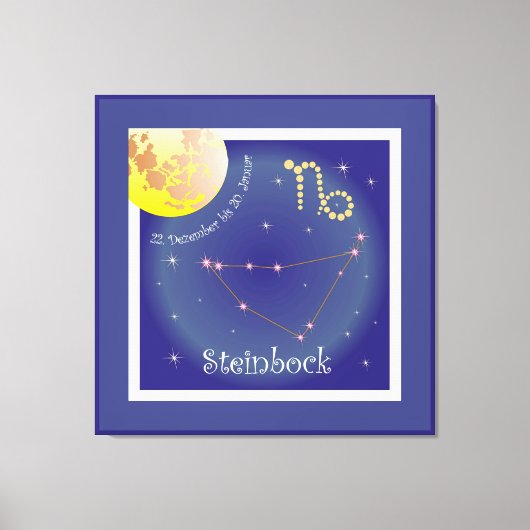 Steinbock 22. Dezember bis 20. Januar Leinwand キャンバスプリント (正面)