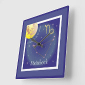 Steinbock 22. Dezember bis 20. Januar Uhr スクエア壁時計 (傾斜)
