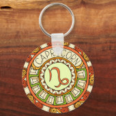 Steinbock Capricorn Sternzeichen farbiges Mandala キーホルダー (正面)