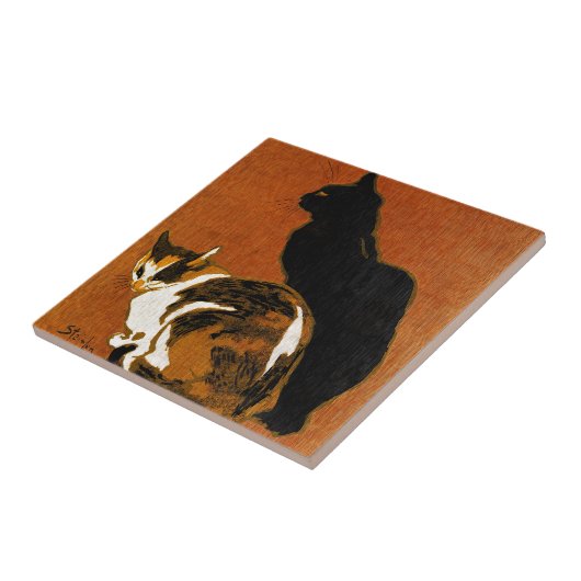 Steinlen猫の製陶術 タイル (側面)