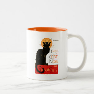 Steinlen ブラックキャット クラシック フランス Chat Noir ポスター ツートーンマグカップ