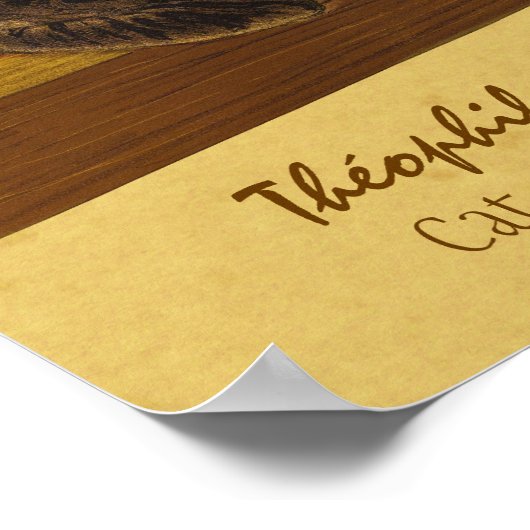 Steinlen Cat on a balustrade CC0975不機嫌な猫 ポスター (角)