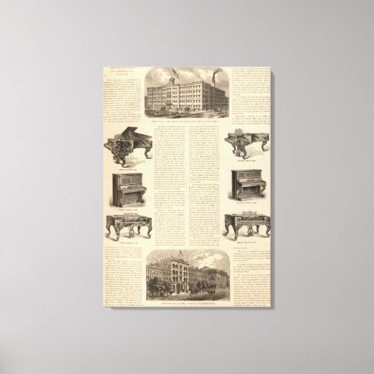 Steinway and Sons、ピアノ・メーカー キャンバスプリント (正面)