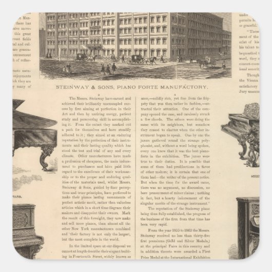 Steinway and Sons、ピアノ・メーカー スクエアシール (正面)
