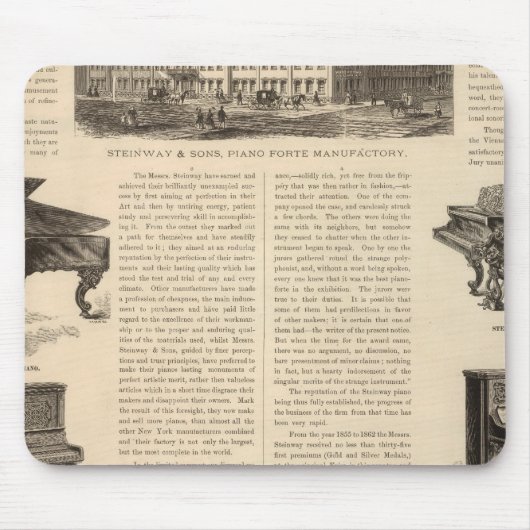 Steinway and Sons、ピアノ・メーカー マウスパッド (正面)