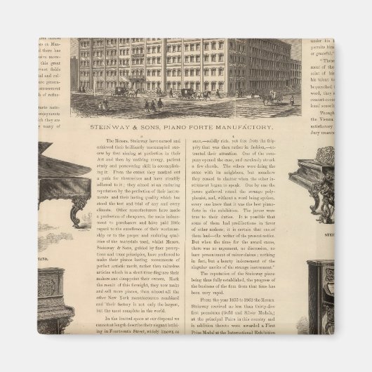 Steinway and Sons、ピアノ・メーカー マグネット (正面)