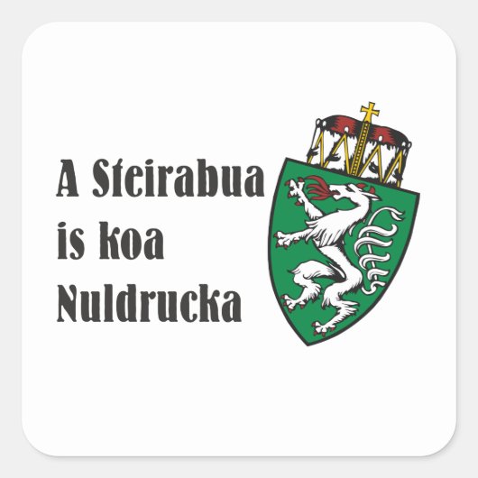 Steirabua is koa Nudldrucka Steiermark Österreich スクエアシール (正面)