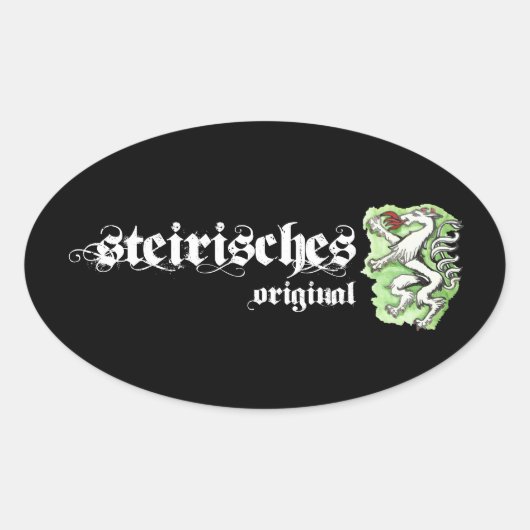 Steirisches Original Aquarell Steiermark Wappen 楕円形シール (正面)