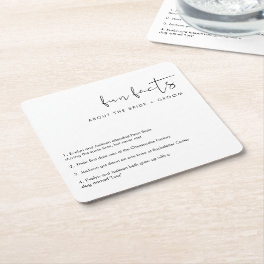 STELAおもしろい新郎新婦の現状 スクエアペーパーコースター (アングル)