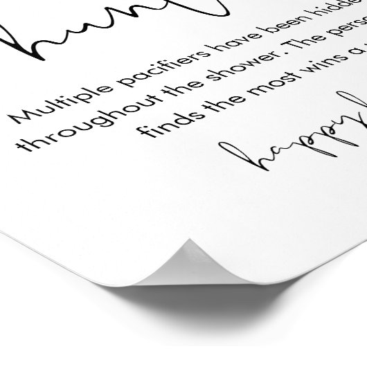 STELLAおしゃぶり狩りベビーシャワーゲームサイン ポスター (角)