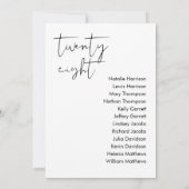 STELLAの結婚シーティングカード – テーブル28 招待状 (裏面)