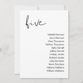 STELLAの結婚シーティングカード – テーブル5 招待状 (正面)