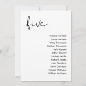 STELLAの結婚シーティングカード – テーブル5 招待状 (裏面)