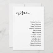 STELLAの結婚シーティングカード – テーブル9 招待状 (裏面)