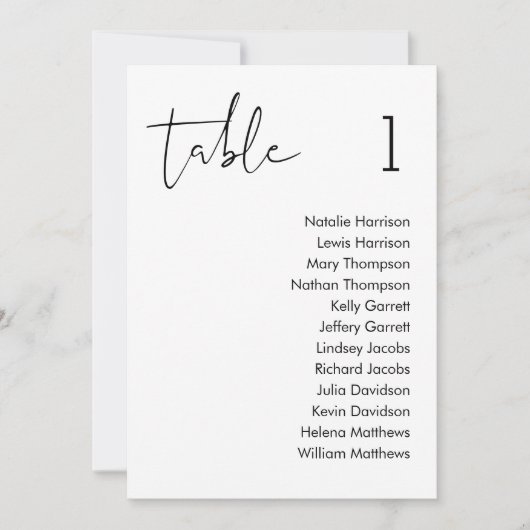 STELLAの結婚座席表カード 招待状 (正面)