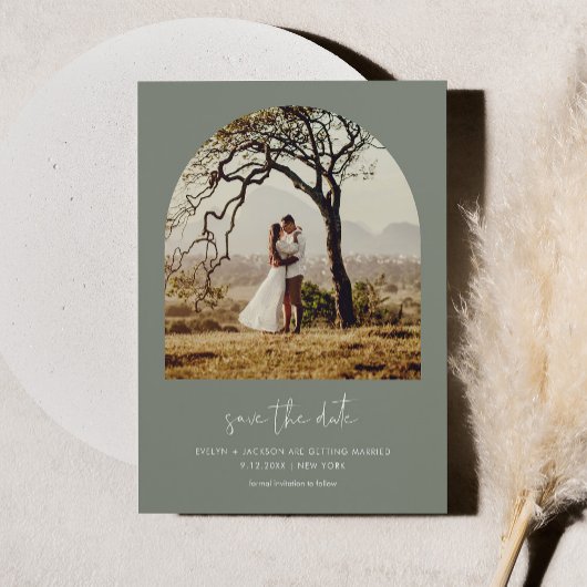 STELLAアーモダンチ写真Save The Date Magnet Sage