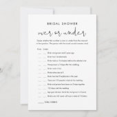 STELLAオーバーまたは下ブライダルシャワーゲームカード 招待状 (正面)