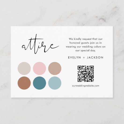 STELLAゲストの服装とQRコード結婚のウェブサイト エンクロージャーカード (正面)