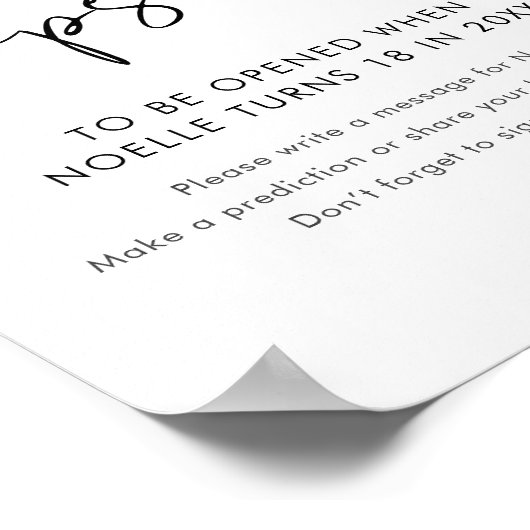 STELLAタイムカプセル赤ちゃんシャワーサイン ポスター (角)