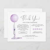 STELLAパープルパーティーバルーンビジネスありがとうInv 招待状 (正面/裏面)