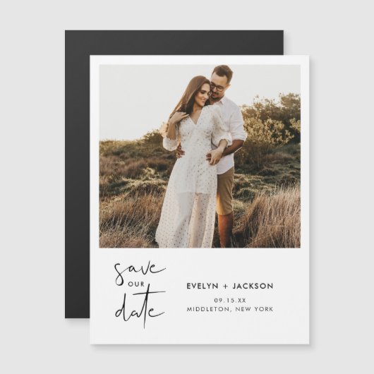 STELLAフォトマグネットウェディング日付を保存 (正面/裏面)