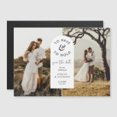 STELLAフォトモダンウェディング日付の保存 マグネット招待状 (正面/裏面)