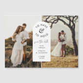 STELLAフォトモダンウェディング日付の保存 マグネット招待状 (正面)