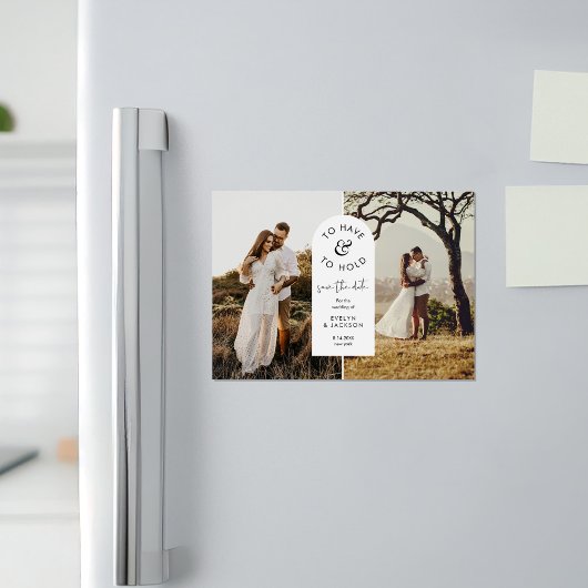 STELLAフォトモダンウェディング日付の保存 マグネット招待状