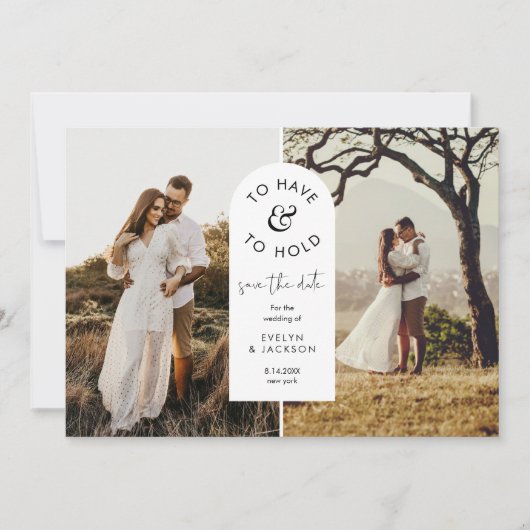 STELLAフォトモダンウェディング日付の保存 招待状 (正面)