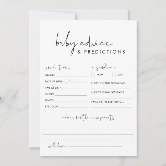 STELLAベビーシャワーアドバイス&予測カード 招待状 (正面)